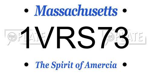 1VRS73 Massachusetts License Plate