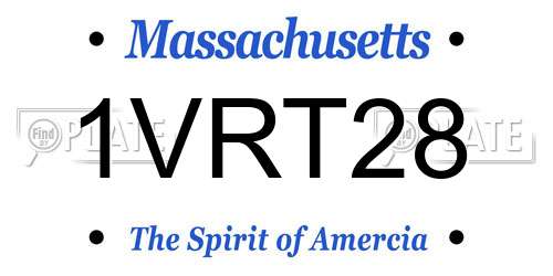 1VRT28 Massachusetts License Plate