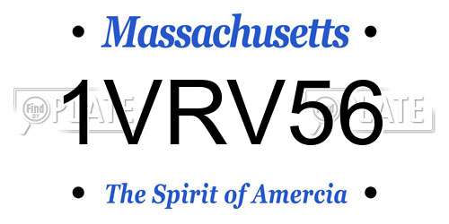 1VRV56 Massachusetts License Plate