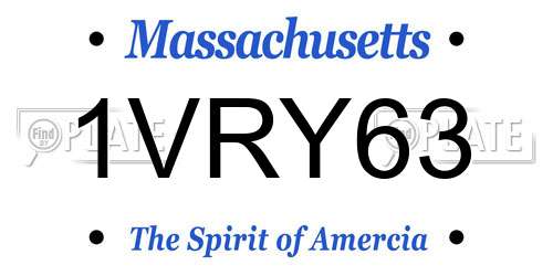 1VRY63 Massachusetts License Plate