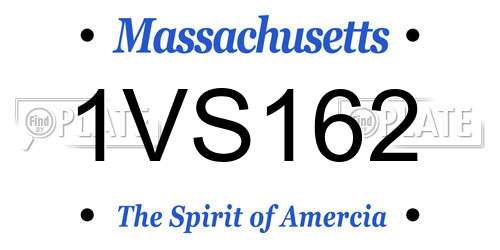 1VS162 Massachusetts License Plate