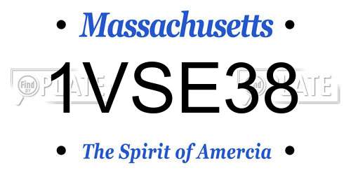 1VSE38 Massachusetts License Plate