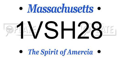 1VSH28 Massachusetts License Plate