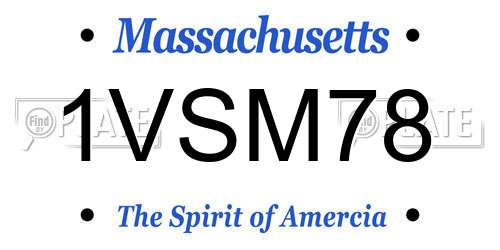 1VSM78 Massachusetts License Plate