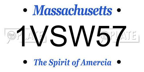 1VSW57 Massachusetts License Plate