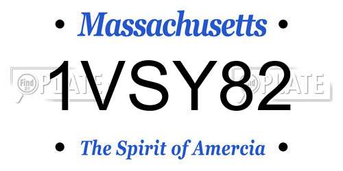 1VSY82 Massachusetts License Plate