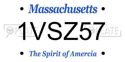 1VSZ57 Massachusetts License Plate