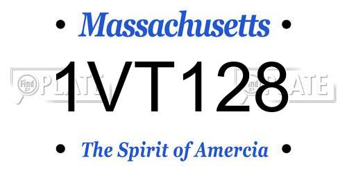 1VT128 Massachusetts License Plate