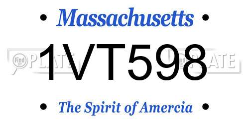 1VT598 Massachusetts License Plate
