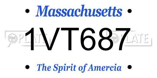 1VT687 Massachusetts License Plate