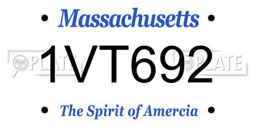 1VT692 Massachusetts License Plate