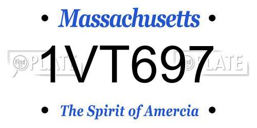 1VT697 Massachusetts License Plate