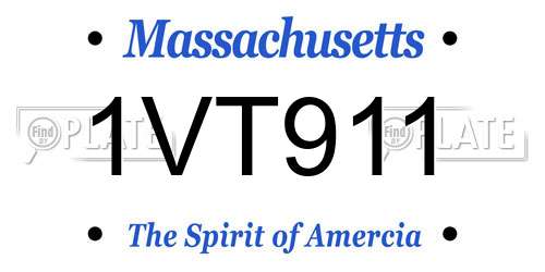 1VT911 Massachusetts License Plate