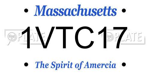 1VTC17 Massachusetts License Plate