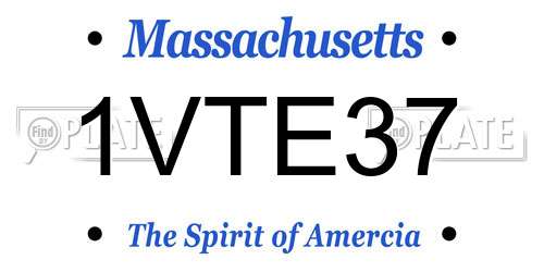 1VTE37 Massachusetts License Plate