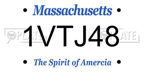 1VTJ48 Massachusetts License Plate