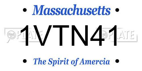 1VTN41 Massachusetts License Plate