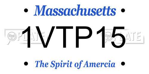 1VTP15 Massachusetts License Plate
