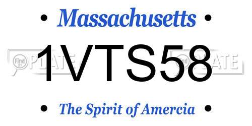 1VTS58 Massachusetts License Plate