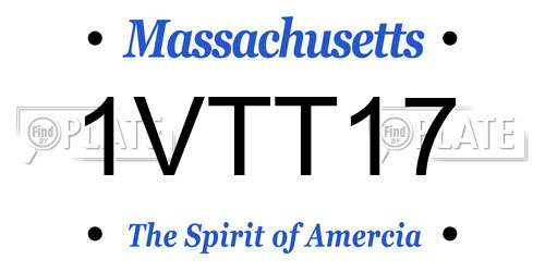 1VTT17 Massachusetts License Plate