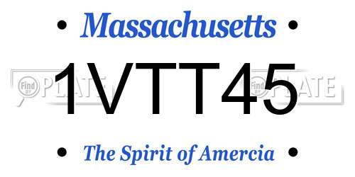 1VTT45 Massachusetts License Plate