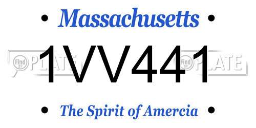 1VV441 Massachusetts License Plate
