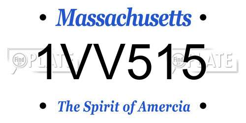 1VV515 Massachusetts License Plate