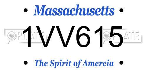 1VV615 Massachusetts License Plate