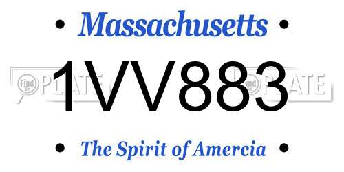 1VV883 Massachusetts License Plate