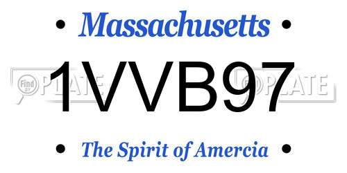1VVB97 Massachusetts License Plate