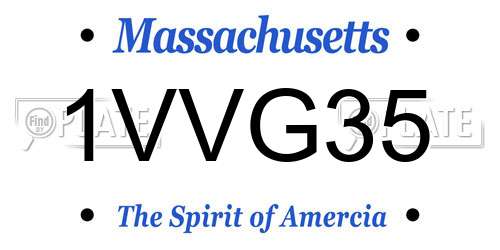 1VVG35 Massachusetts License Plate