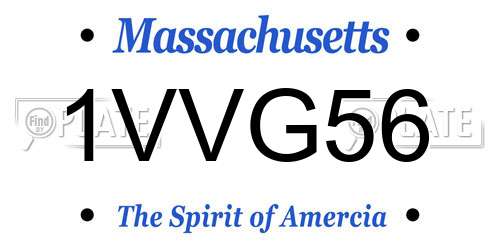 1VVG56 Massachusetts License Plate