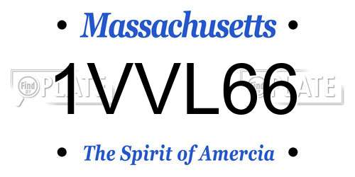 1VVL66 Massachusetts License Plate