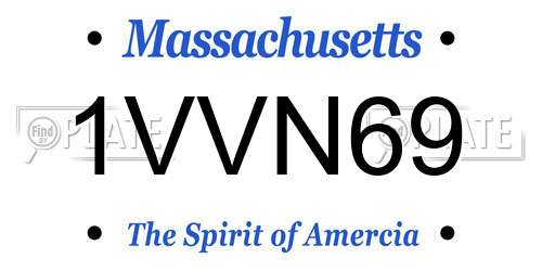 1VVN69 Massachusetts License Plate