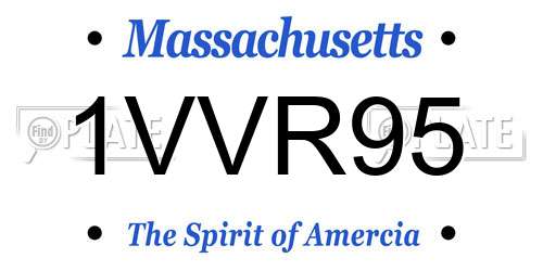 1VVR95 Massachusetts License Plate