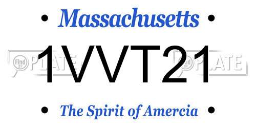 1VVT21 Massachusetts License Plate
