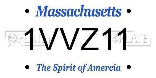 1VVZ11 Massachusetts License Plate