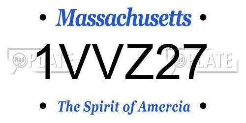 1VVZ27 Massachusetts License Plate
