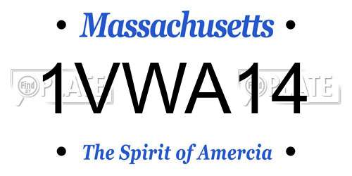 1VWA14 Massachusetts License Plate