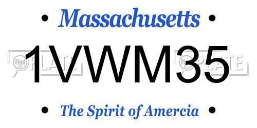 1VWM35 Massachusetts License Plate