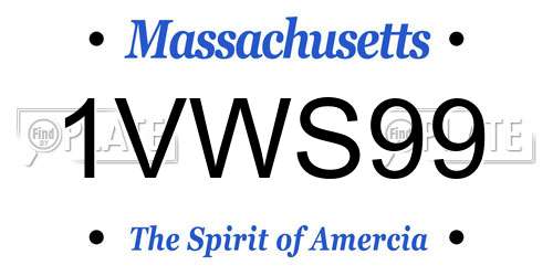 1VWS99 Massachusetts License Plate