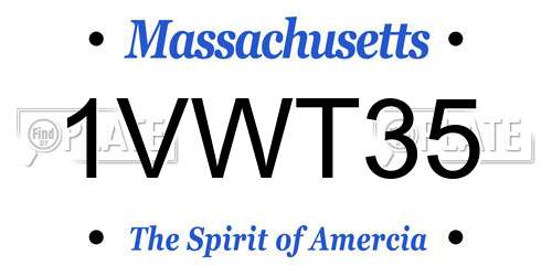 1VWT35 Massachusetts License Plate