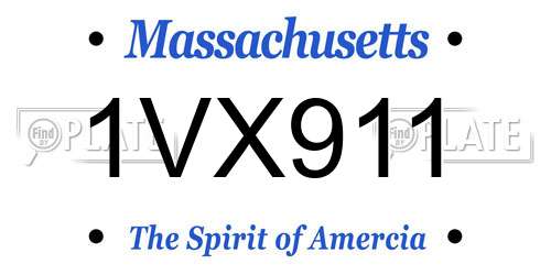 1VX911 Massachusetts License Plate
