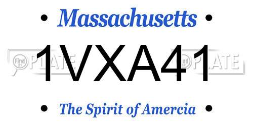 1VXA41 Massachusetts License Plate