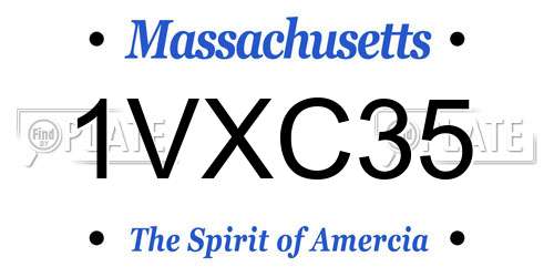 1VXC35 Massachusetts License Plate