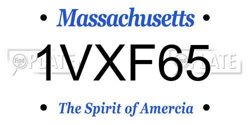 1VXF65 Massachusetts License Plate