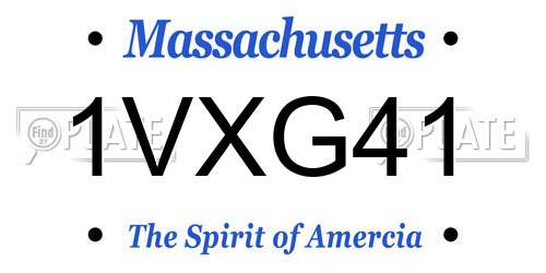 1VXG41 Massachusetts License Plate