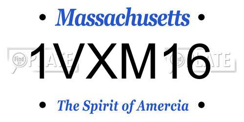 1VXM16 Massachusetts License Plate