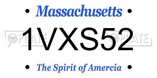 1VXS52 Massachusetts License Plate