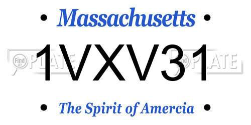 1VXV31 Massachusetts License Plate
